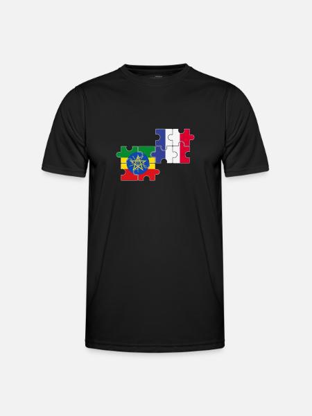 France Ethiopia Flag Ethiopian - Men's Functional T-Shirt - black
