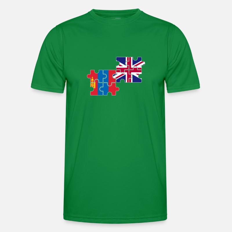 Mongolei UK Flagge Brite Mongole Männer Funktions-T-Shirt