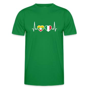 Myanmar Italy heartbeat flag Myanmare - Men's Functional T-Shirt - kelly green - Front - AI Model Male 178 dark (178cm)