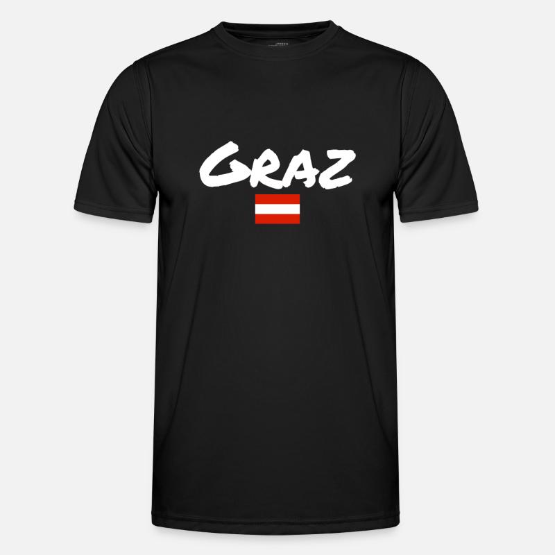 Graz, Austria, Flag, Austria, Austria - Men's Functional T-Shirt - black