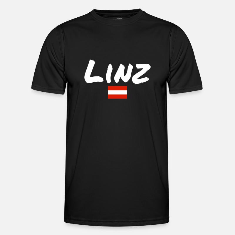 Linz, Austria, Flag, Austria, Austria - Men's Functional T-Shirt - black