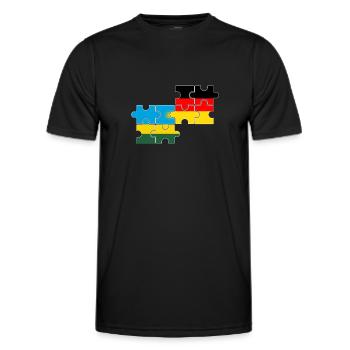 Ruanda Deutschland Flagge Deutsch Ruandese - Männer Funktions-T-Shirt - Schwarz - Vorne - AI Model Male 178 dark (178cm)