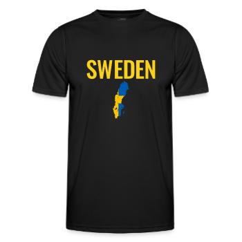 Suède Suède Carte Suède Drapeau Suède Suède - T-shirt sport Homme - noir - Devant - AI Model Male 178 dark (178cm)
