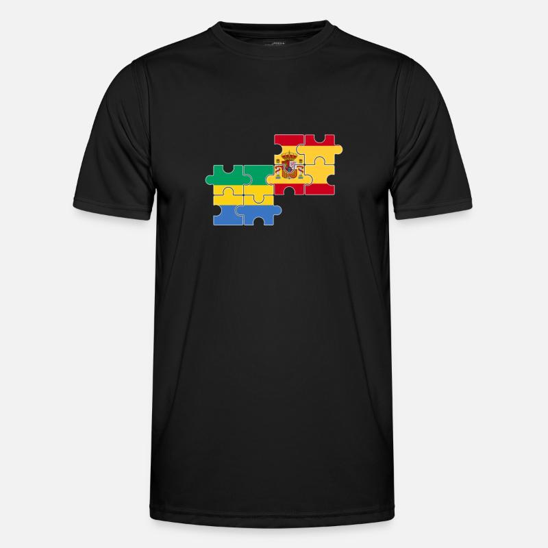 Gabun Spanien Flagge Spanisch Gabuner - Männer Funktions-T-Shirt - Schwarz