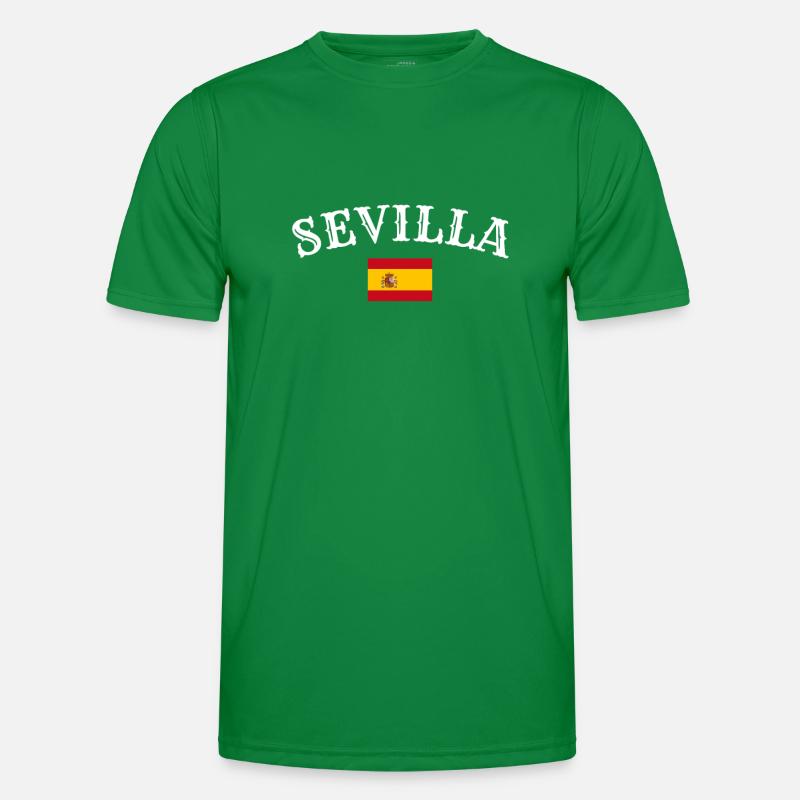 Sevilla Spanien Spanische Flagge Spanier Männer Funktions-T-Shirt