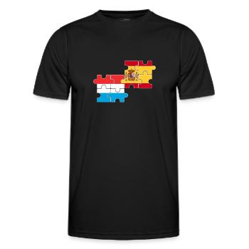 Luxembourg Spain Flag Spanish Luxembourger - Men's Functional T-Shirt - black - Front - AI Model Male 178 dark (178cm)