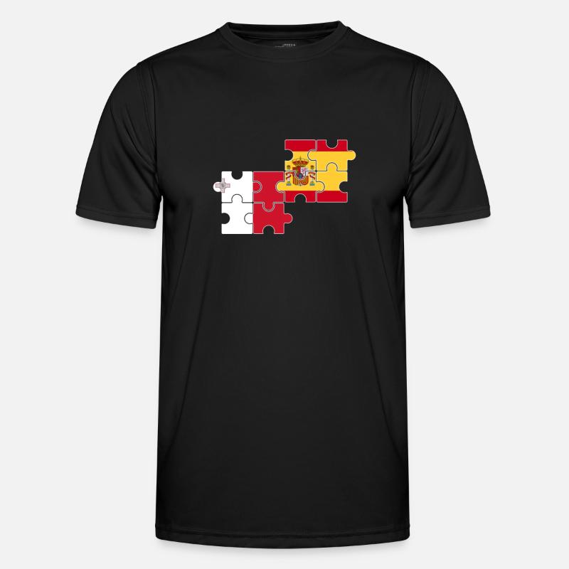 Malta Spanien Flagge Spanisch Maltesisch - Männer Funktions-T-Shirt - Schwarz