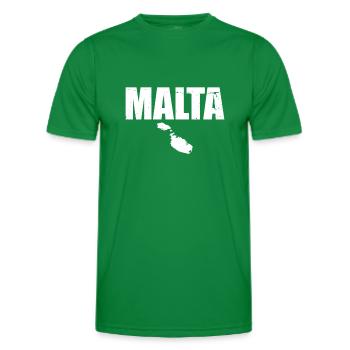 Malta Vintage Karte Maltesische - Männer Funktions-T-Shirt - Kelly Green - Vorne - AI Model Male 178 dark (178cm)
