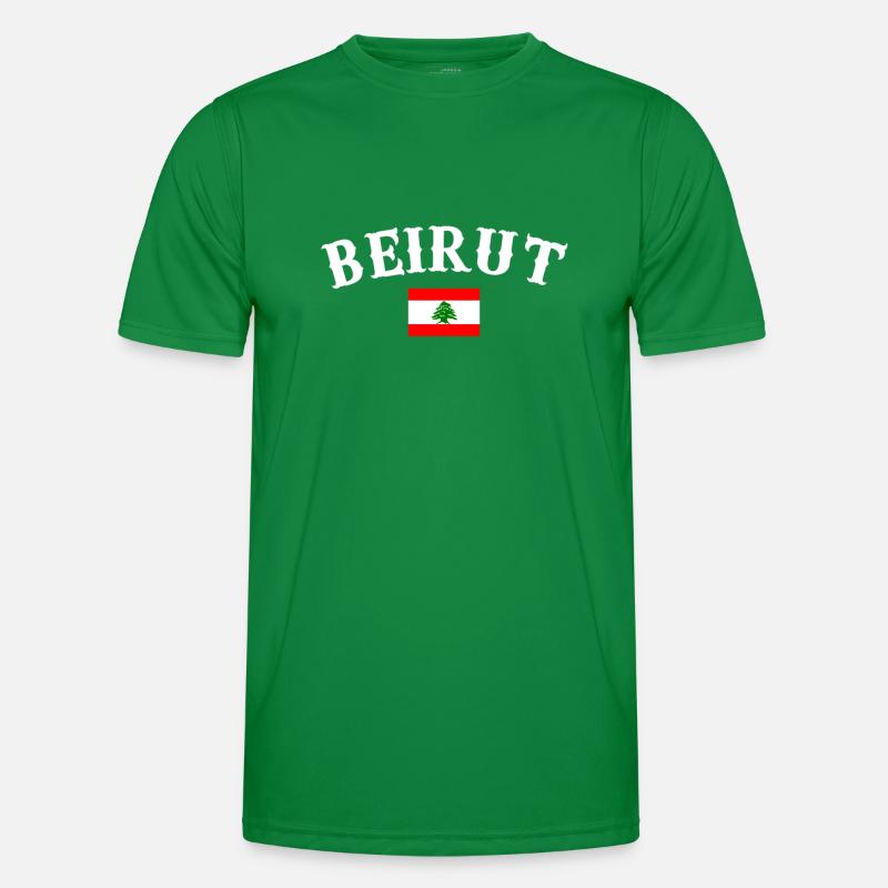 Beirut Libanon Libanesische Flagge Libanese Männer Funktions-T-Shirt