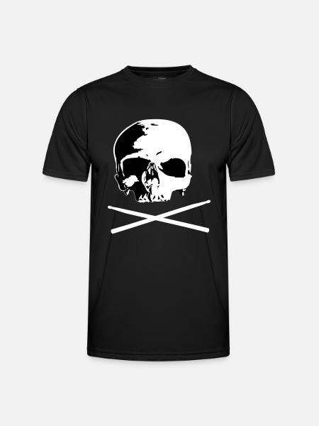 skull and sticks - Männer Funktions-T-Shirt - Schwarz