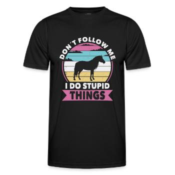 Don t follow me horse riding - Men's Functional T-Shirt - black - Front - AI Model Male 178 dark (178cm)