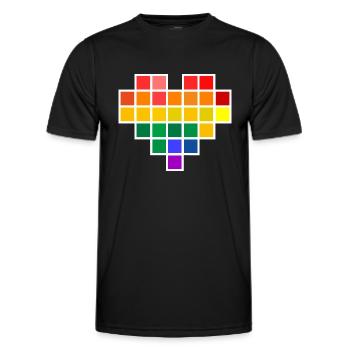 Cœur Rainbow Pixel - T-shirt sport Homme - noir - Devant - AI Model Male 178 dark (178cm)