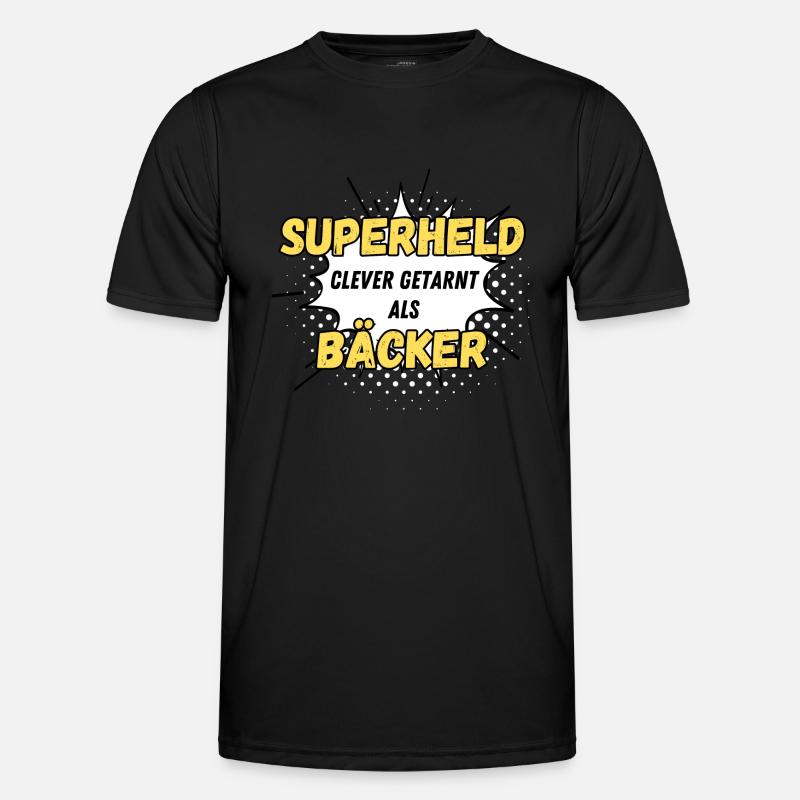 Superheld clever getarnt als Bäcker Männer Funktions-T-Shirt