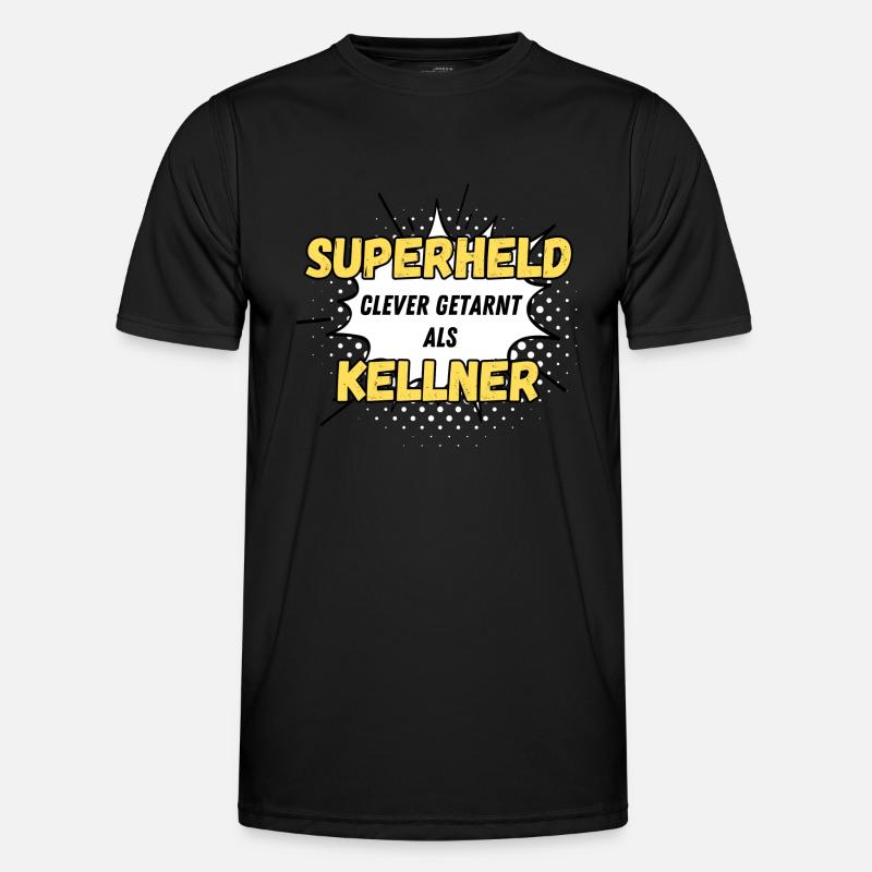 Superheld clever getarnt als Kellner Männer Funktions-T-Shirt