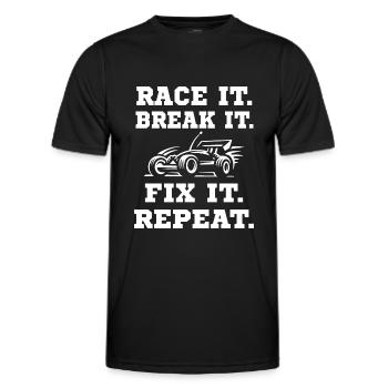 Fahren Crashen Reparieren Wiederholen RC Buggy - Männer Funktions-T-Shirt - Schwarz - Vorne - AI Model Male 178 dark (178cm)