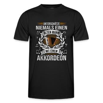 Akkordeon Schifferklavier Zieharmonika Spruch - Männer Funktions-T-Shirt - Schwarz - Vorne - AI Model Male 178 dark (178cm)