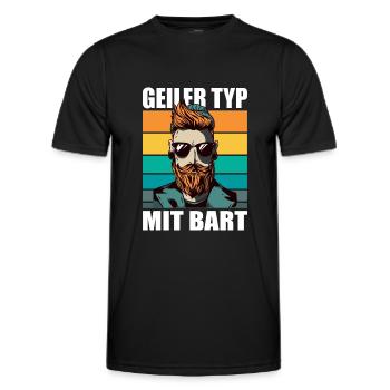 Bart Bartträger bartpflege Schnurrbart Hipster - Männer Funktions-T-Shirt - Schwarz - Vorne - AI Model Male 178 dark (178cm)