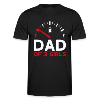 DAD OF 3 GIRLS FATHER'S DAY DAD THREE DAUGHTERS - Men's Functional T-Shirt - black - Front - AI Model Male 178 dark (178cm)