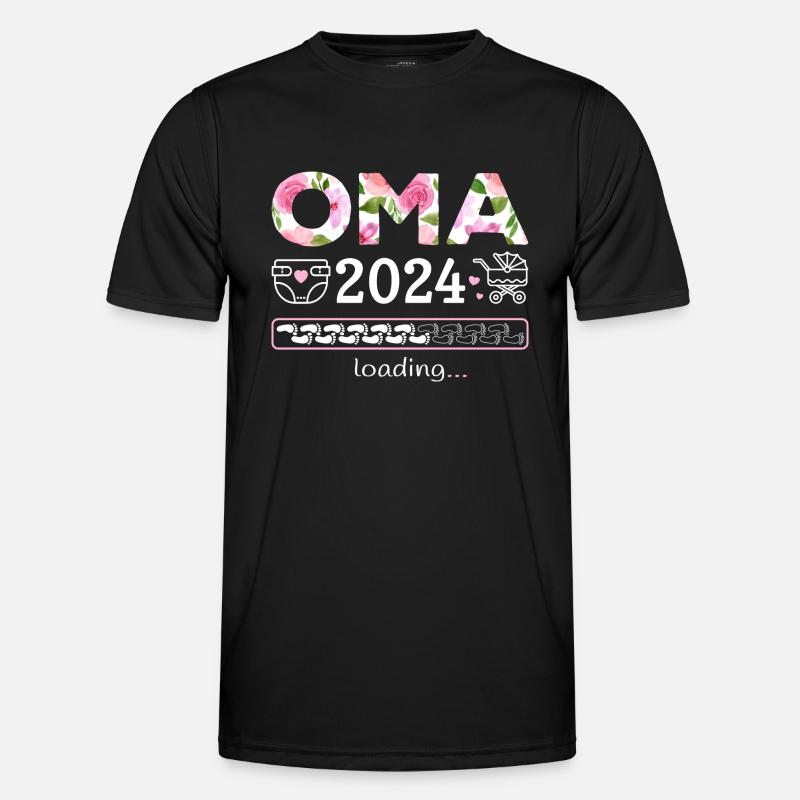 Oma 2024 loading Nachwuchs Schwangerschaft - Männer Funktions-T-Shirt - Schwarz