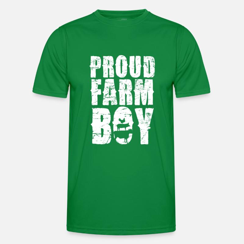 Stolzer Bauernjunge Landleben Männer Funktions-T-Shirt