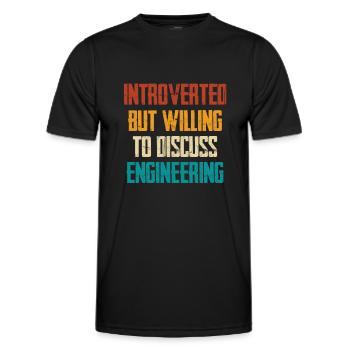 Introverted But Ready About Engineering - Men's Functional T-Shirt - black - Front - AI Model Male 178 dark (178cm)