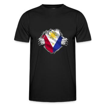 Filipino Flag Pride - Men's Functional T-Shirt - black - Front - AI Model Male 178 dark (178cm)