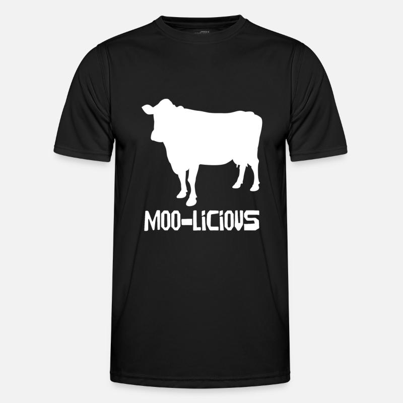 Moo-Licious Cow Silhouette Fun - Men's Functional T-Shirt - black