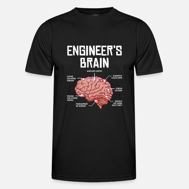 Engineer's Brain Funny Thoughts - Men's Functional T-Shirt - black