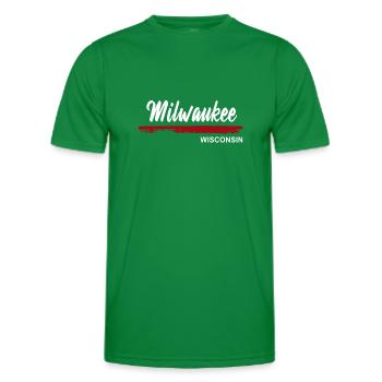 Milwaukee Wisconsin - Men's Functional T-Shirt - kelly green - Front - AI Model Male 178 dark (178cm)
