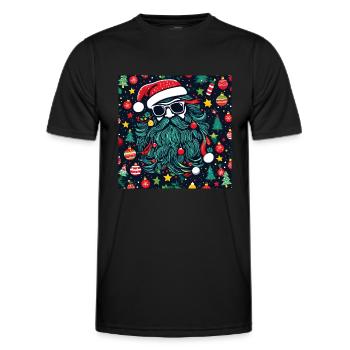 Père Noël - T-shirt sport Homme - noir - Devant - AI Model Male 178 dark (178cm)
