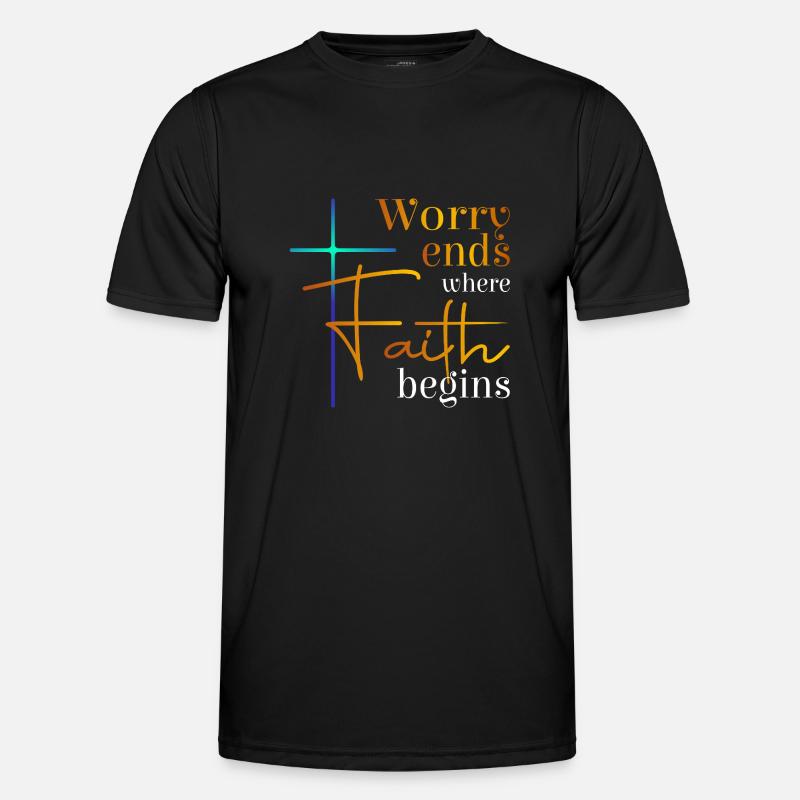 Worry ends - Männer Funktions-T-Shirt - Schwarz
