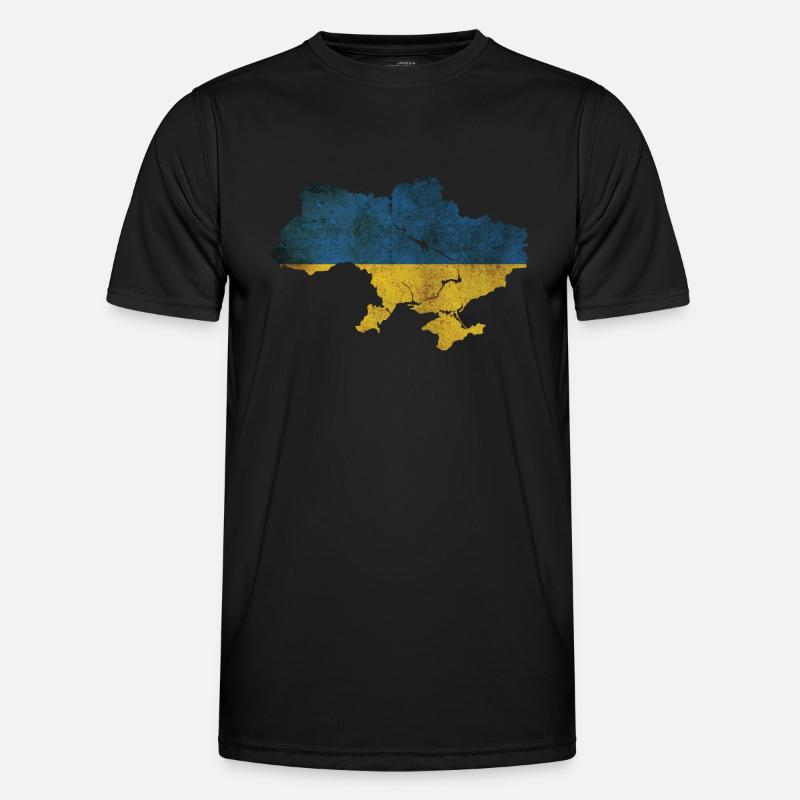 Ukraine - Frontière nationale dans le drapeau national T-shirt sport Homme