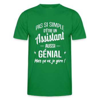 Assistant - T-shirt sport Homme - vert - Devant - AI Model Male 178 dark (178cm)