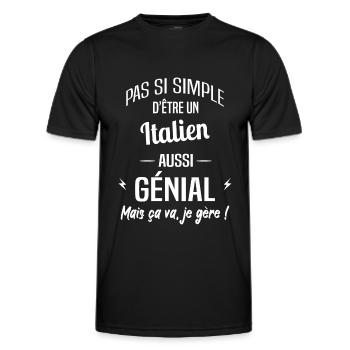 Italien - T-shirt sport Homme - noir - Devant - AI Model Male 178 dark (178cm)