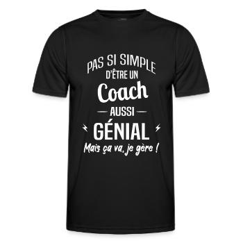 Coach - T-shirt sport Homme - noir - Devant - AI Model Male 178 dark (178cm)