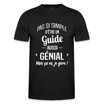 Guide - T-shirt sport Homme - noir - Devant - AI Model Male 178 dark (178cm)