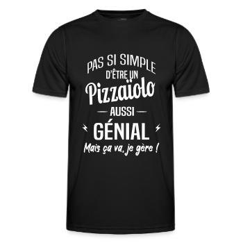 Pizzaïolo - T-shirt sport Homme - noir - Devant - AI Model Male 178 dark (178cm)