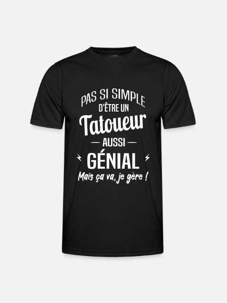 Tatoueur - T-shirt sport Homme - noir