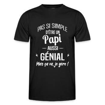 Papi - T-shirt sport Homme - noir - Devant - AI Model Male 178 dark (178cm)