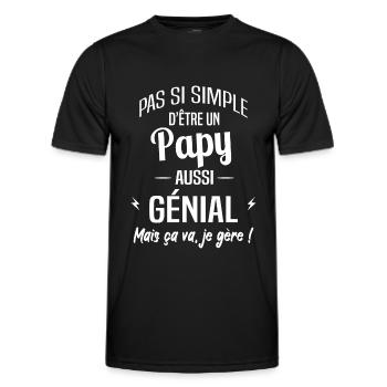 Papy - T-shirt sport Homme - noir - Devant - AI Model Male 178 dark (178cm)