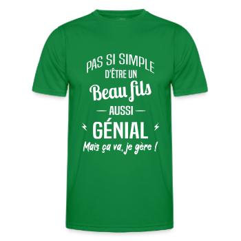 Beau fils - T-shirt sport Homme - vert - Devant - AI Model Male 178 dark (178cm)