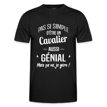 Cavalier - T-shirt sport Homme - noir - Devant - AI Model Male 178 dark (178cm)