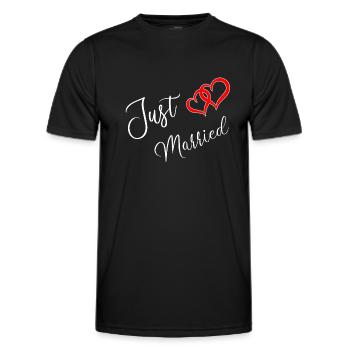 Juste marié - T-shirt sport Homme - noir - Devant - AI Model Male 178 dark (178cm)