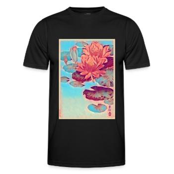 Nénuphars Art japonais - T-shirt sport Homme - noir - Devant - AI Model Male 178 dark (178cm)
