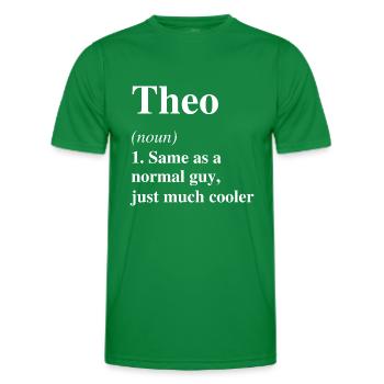 Theo Definition Cool Name Saying Gift - Men's Functional T-Shirt - kelly green - Front - AI Model Male 178 dark (178cm)