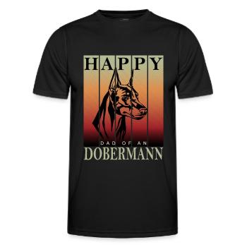 Happy Doberman Dad - Men's Functional T-Shirt - black - Front - AI Model Male 178 dark (178cm)