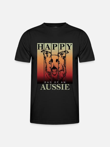 Australia Shepherd Aussie Dad - Men's Functional T-Shirt - black