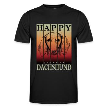 Teckel Chien Teckel Papa - T-shirt sport Homme - noir - Devant - AI Model Male 178 dark (178cm)