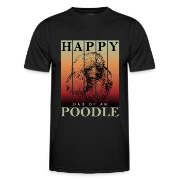Caniche Chien Chiens Papa - T-shirt sport Homme - noir - Devant - AI Model Male 178 dark (178cm)