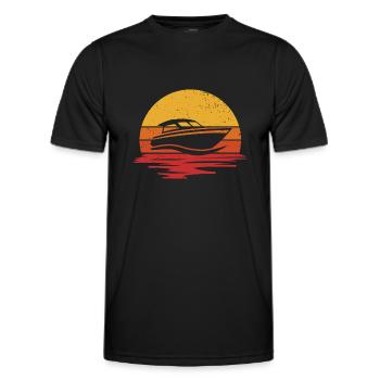 Motor Boat Motorboating Captain Boat Lover - Men's Functional T-Shirt - black - Front - AI Model Male 178 dark (178cm)